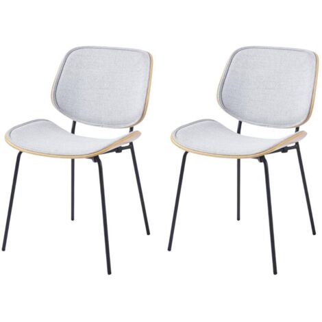 Amadeus - Chaise Atlanta grise en tissu et chêne (lot de 2) (1/5)