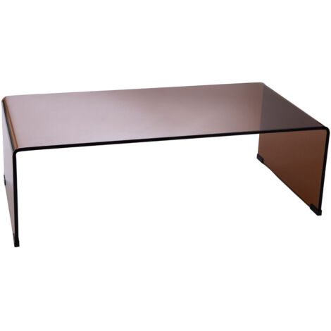 Table basse rectangulaire en verre fumé L110 - ELLY (1/4)