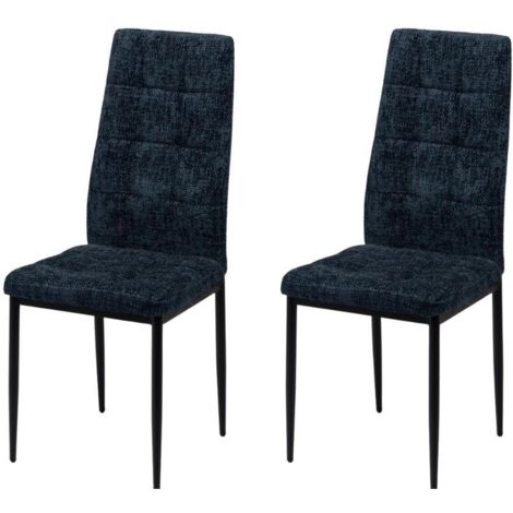 Amadeus - Chaise Zurick bleue en tissu (lot de 2) (1/3)