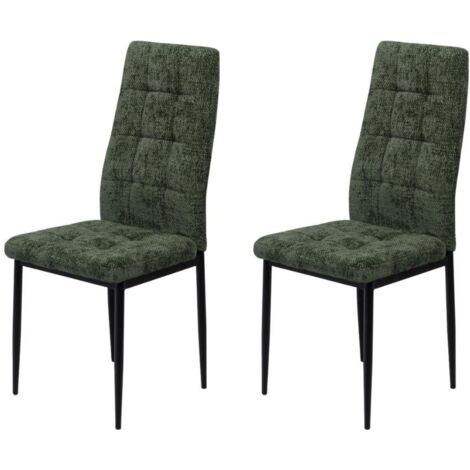 Amadeus - Chaise Zurick verte en tissu (lot de 2) (1/3)
