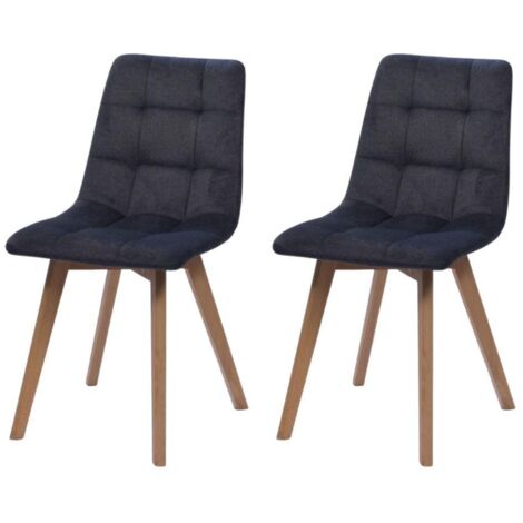 Amadeus - Chaise de salle à manger en tissu gris et métal Archibald (lot de 2) (1/3)