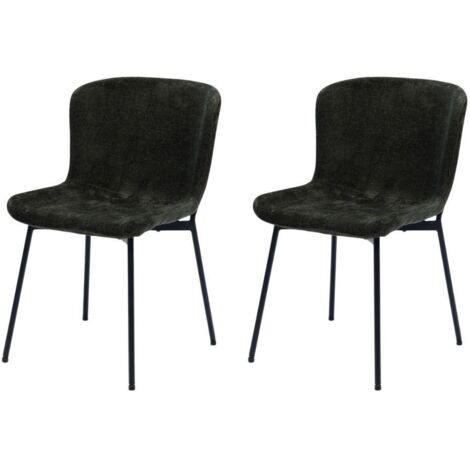 Amadeus - Chaise Arabelle verte en tissu (lot de 2) (1/3)