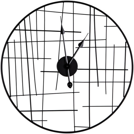 Table Passion - Horloge noire métal filaire 60 cm (1/2)