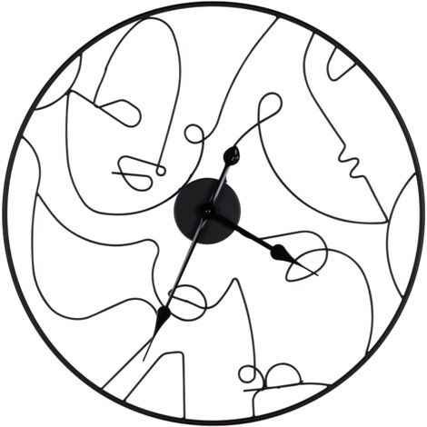 Table Passion - Horloge noire métal visage 60 cm (1/2)