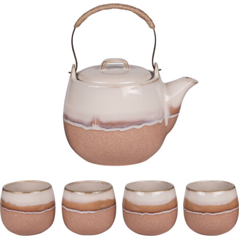 Table Passion - Coffret théière 0,8L avec 4 gobelets camel (1/4)