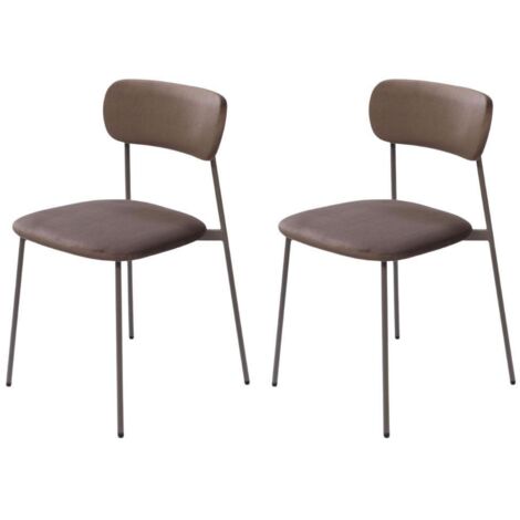 Amadeus - Chaise Elma beige en velour (lot de 2) (1/3)