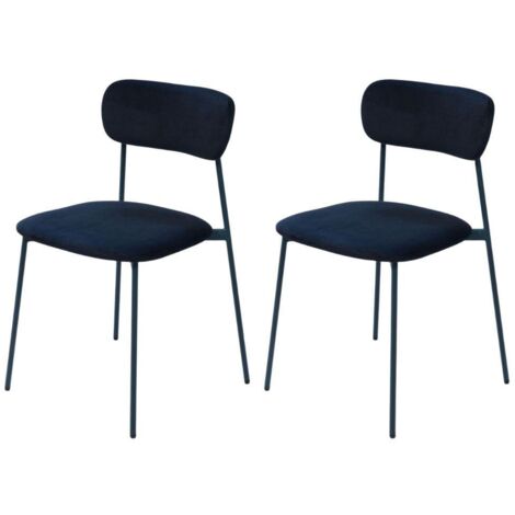 Amadeus - Chaise Elma bleue en velour (lot de 2) (1/3)