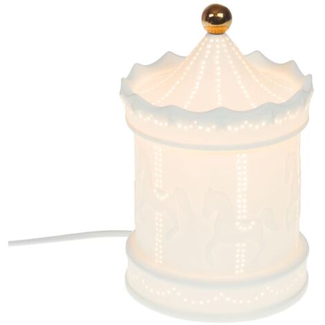 Amadeus - Lampe Carrousel  blanche en porcelaine 21 cm (1/2)