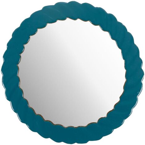 Amadeus - Le miroir torsadé en métal bleu (1/2)