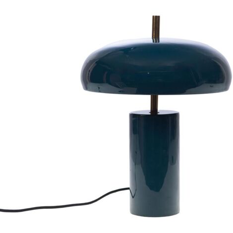Lampe à poser bleue en métal 40 cm – Abat-jour diffusant lumière chaleureuse – Compatible ampoule E14 15W – Design moderne pour intérieur contemporain – Amadeus