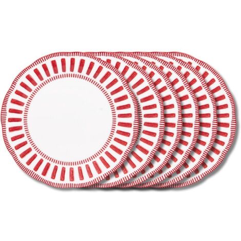 Table Passion - Assiette plate Napoli rouge 27 cm (lot de 6)