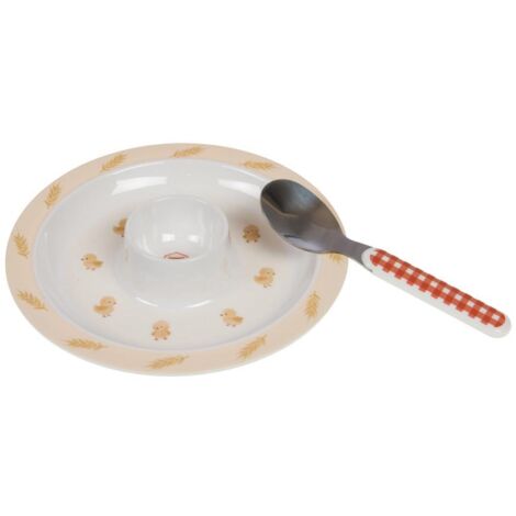 Coquetier Vintage Fait Main - Céramique - Motif Cochon - Multicolore - Hauteur 5 Cm