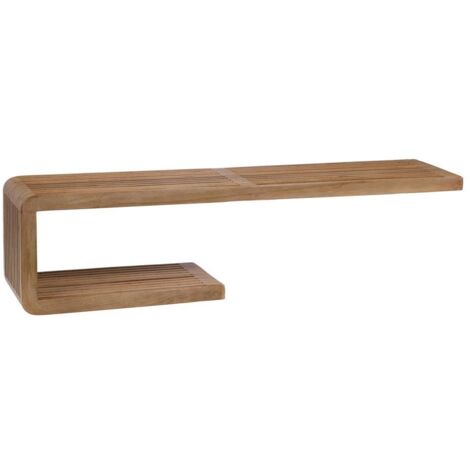 Étagère murale Calopsite 80 cm en teck massif – Longueur 80 cm – Largeur 21 cm – Hauteur 20 cm – Système de fixation inclus – Amadeus (1/5)