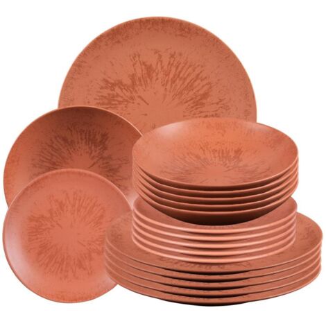 Table Passion - Service d'assiettes 18 pièces Onyx Terracotta