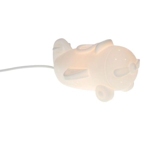 Amadeus - Lampe Avion blanche en porcelaine longueur 22,6 cm (1/3)