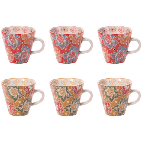 Table Passion - Coffret De 6 Tasses Tara 18 Cl En Grès Décoré