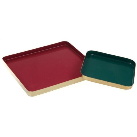Amadeus - Set de 2 plateaux carrés en métal