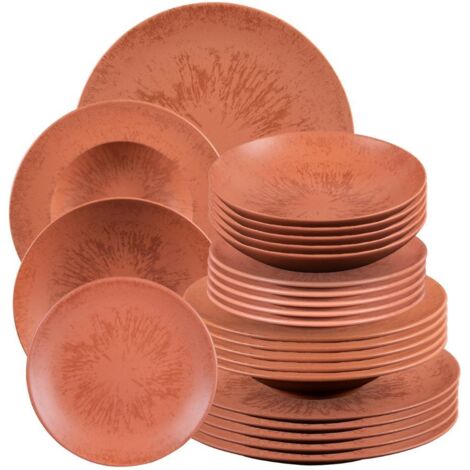 Table Passion - Service d'assiettes 24 pièces Onyx Terracotta (1/5)