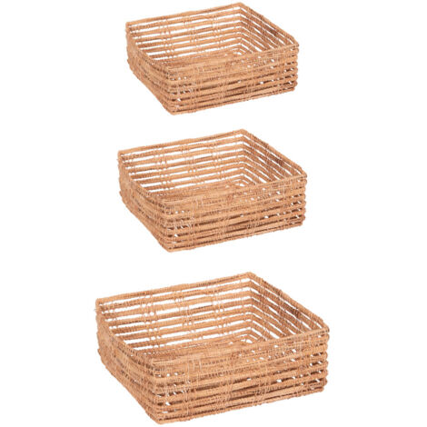 Table Passion - Set de 3 paniers carrés Fibre de palme (1/2)