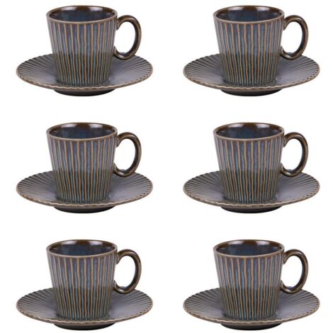Table Passion - Coffret de 6 tasses à café avec sous tasses Liv bleu 9 cl (1/4)