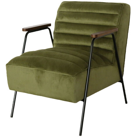 Amadeus - Fauteuil en velours vert Hutch (1/4)