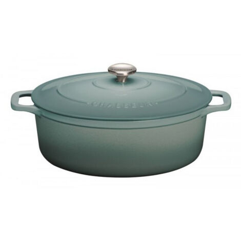 Invicta – Cocotte ovale en fonte émaillée 33 cm – Couleur bleue – Capacité 700 cl pour cuisson uniforme et maintien de la chaleur (1/2)