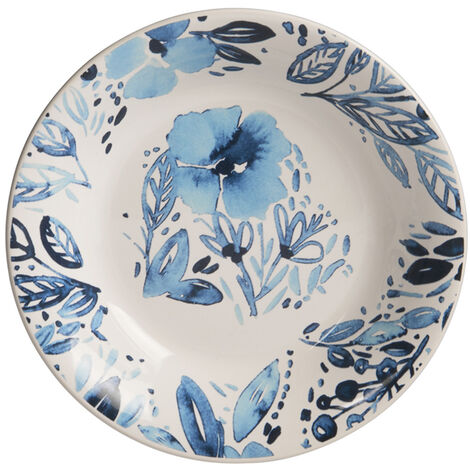 Trend - Assiette creuse Jardin bleu 20,5 cm (lot de 6) (1/3)