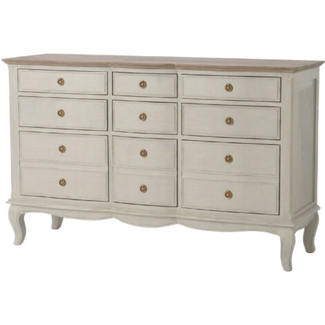 Amadeus - Commode haute 9 tiroirs beige en bois L50 cm Maddy (1/4)