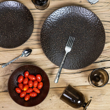 Lot1 De 5 Grandes Assiettes Plates En Porcelaine Du Berry M&S D 23,5 Cm