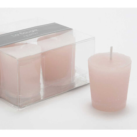 Amadeus - Lot de 4 bougies Votive 4,3 x 4,7 cm rose (1/2)