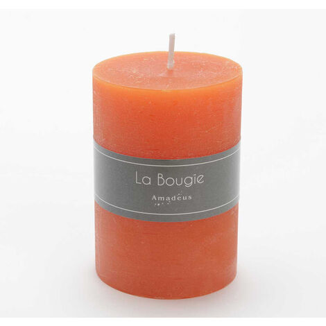 Amadeus - Bougie petit cylindre 7 x 10 cm orange (lot de 6) (1/2)