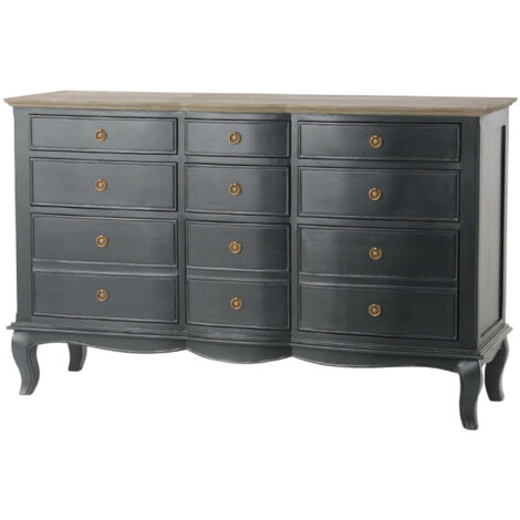 Amadeus - Commode 9 tiroirs MADDY 140X45X90 cm gris
