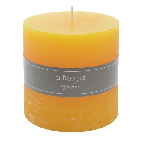 Amadeus - Bougie grand cylindre Moutarde 10 X 10 cm    - (lot de 6) (1/2)