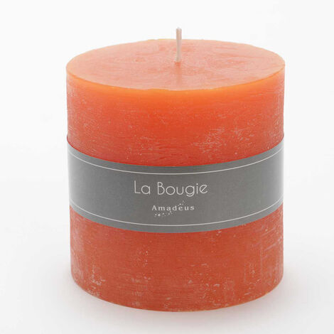 Amadeus - Bougie grand cylindre orange 10 X 10 cm (lot de 6) (1/2)