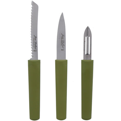 Jean Dubost - Set de 3 pièces en inox Eco-responsable office, éplucheur, tomate vert (1/2)