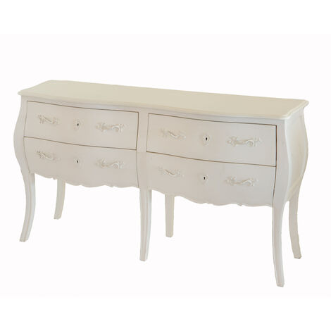 Amadeus - Commode double en bois blanc cassé L140 cm Murano (1/3)