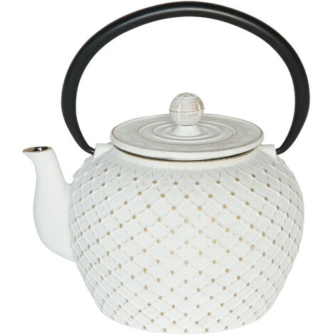 Table Passion - Théière Hokkaïdo en fonte avec filtre 1,2l blanche