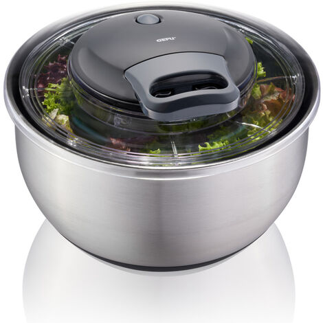 Essoreuse à salade Pullit – Inox – Mécanisme à cordon pour essorage rapide – Volume 5L – Nettoyage facile au lave-vaisselle – Gefu