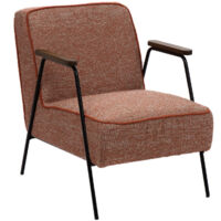 Fauteuil vintage en tissu chiné et pieds métal - SINTRA