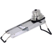 Mandoline ultra en acier inoxydable avec 3 peignes Julienne – Système de coupe cubes 2/4/10 mm – Rampe alvéolée pour glissement facile – De Buyer