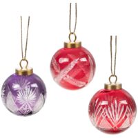 Amadeus - 3 boules de Noël en verre ciselé