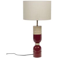 Amadeus - Lampe Smiles bordeaux avec abat-jour en jute E2725W