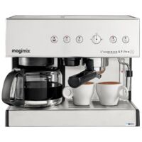 Magimix – Cafetière à dosettes expresso filtre automatique – Acier inoxydable – Pression 19 bars – Buse vapeur pour cappuccino – 10 tasses