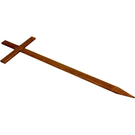 Croix funéraire en bois de pin 145 cm – Résistante aux intempéries – Montage rapide avec vis incluses – Élégance naturelle pour extérieur – Syberdesk