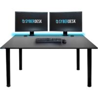 Bureau Gaming SyberDesk Bureau de Jeu pour Gamers 120 cm x 65 cm – Bureau d'ordinateur pour Bureau à Domicile – Bureau avec Lumières LED – Télécommande pour Changer 16 Couleurs