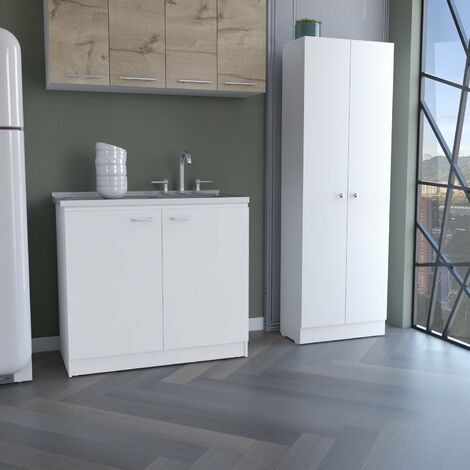 Conjunto Belmont de Cocina, Mueble con Fregadero + Armario Multifuncional