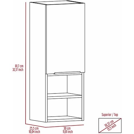 Armario de Pared baño Mila, con estantes