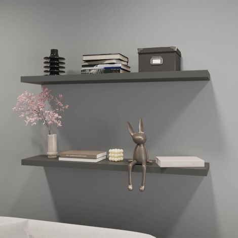 TUHOME Repisa Flotante Greer en Melamina x2, Gris. 3,8 cm (Alto) x 120 cm (Ancho) x 25 cm (Profundidad). (1/5)