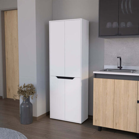 Alacena Herring en melamina con 4 puertas y 5 estantes , blanco , 170 cm  X 60 cm  X 30 cm