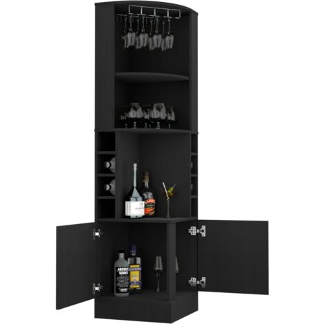 Mueble Bar Esquinero Kava Beijing, con botelleros
